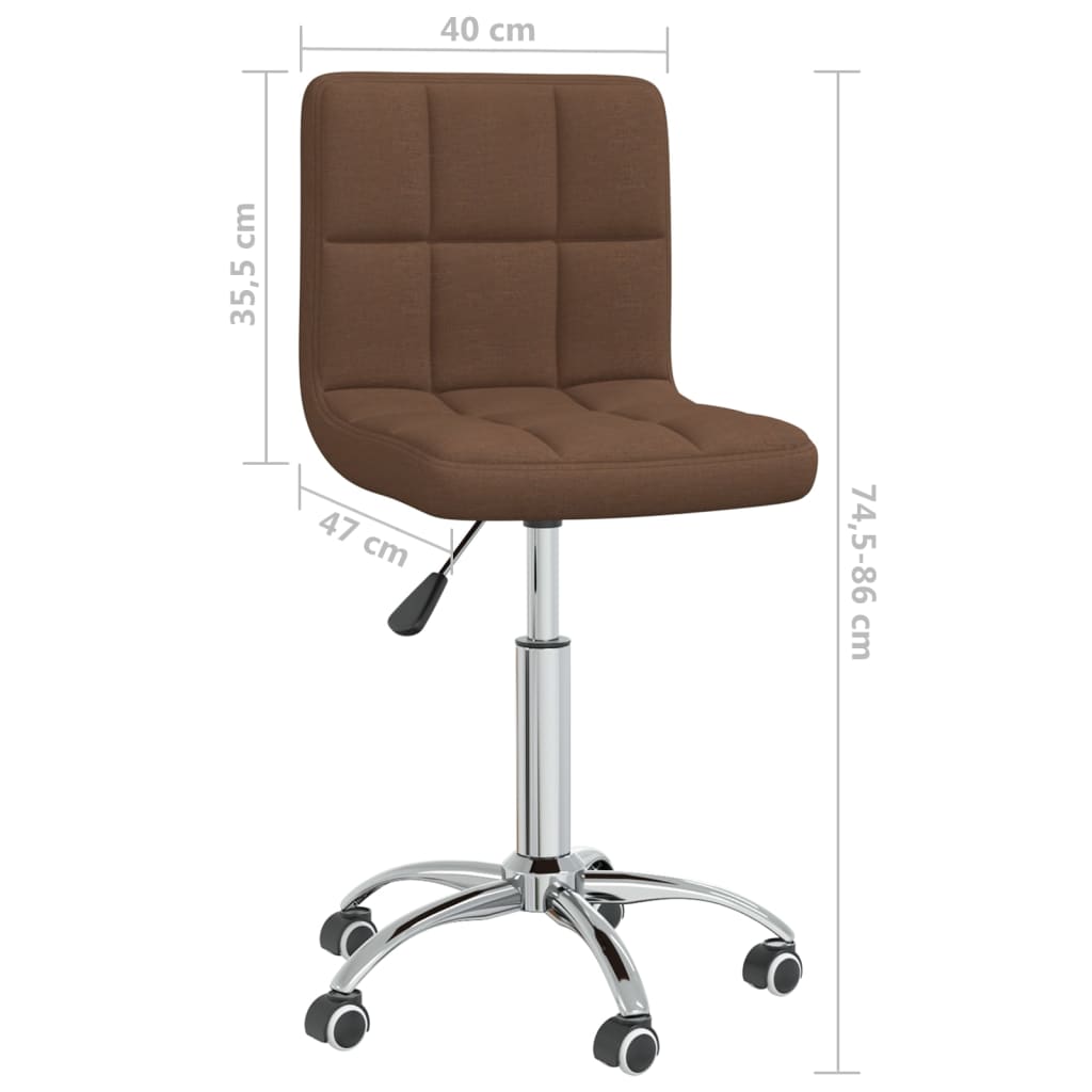 vidaXL Swivel Dining Chair Brown Fabric