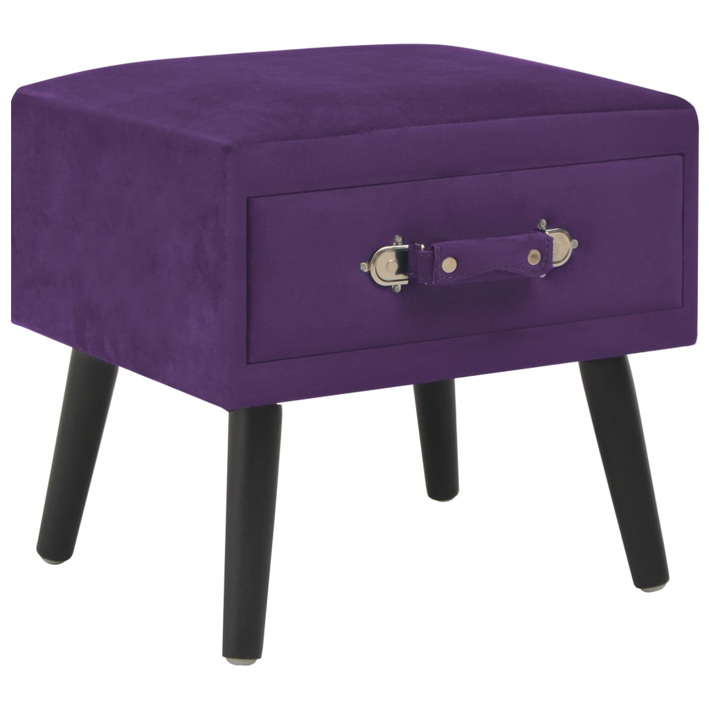 vidaXL Bedside Cabinet Dark Purple 40x35x40 cm Velvet