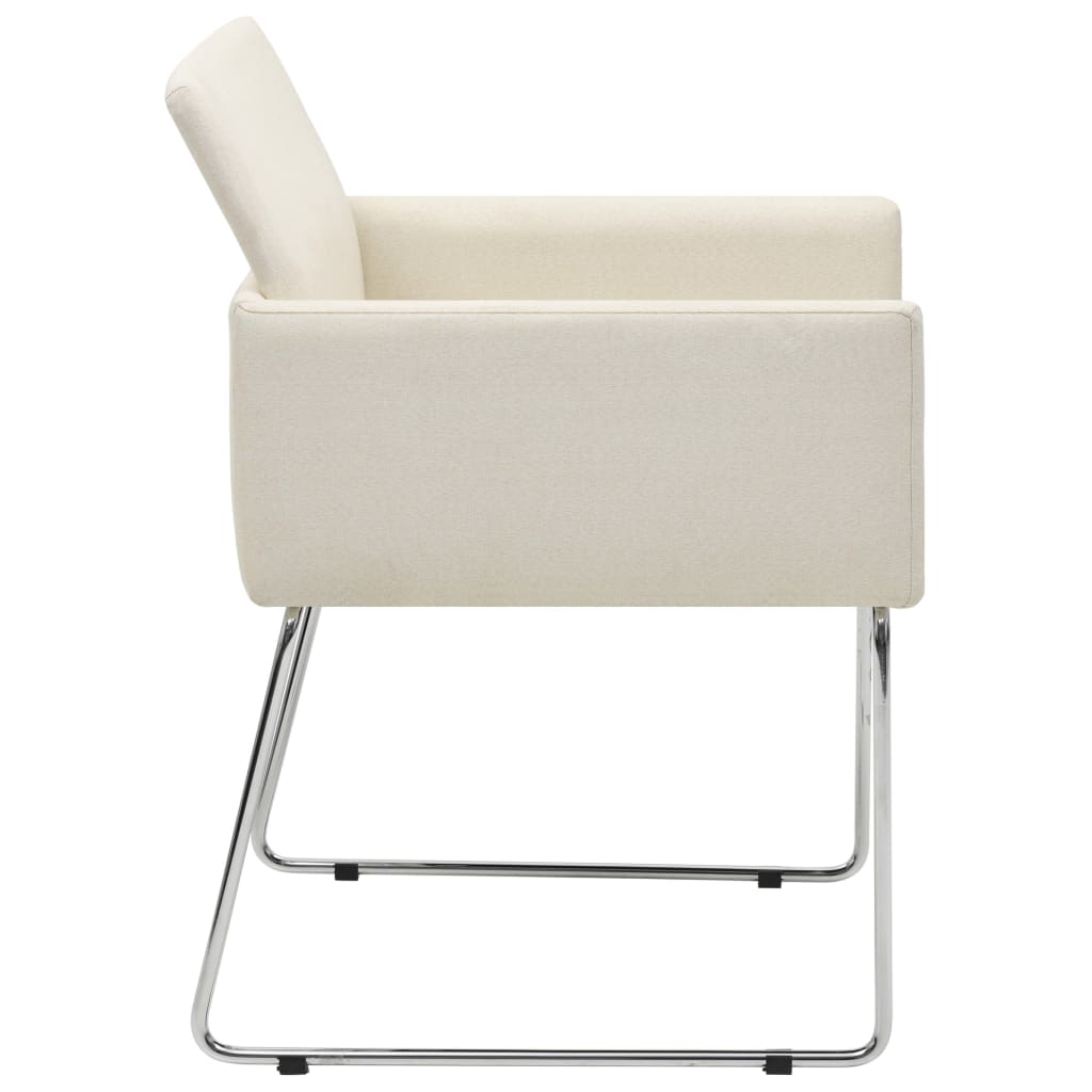 vidaXL Dining Chairs 2 pcs Linen-look White