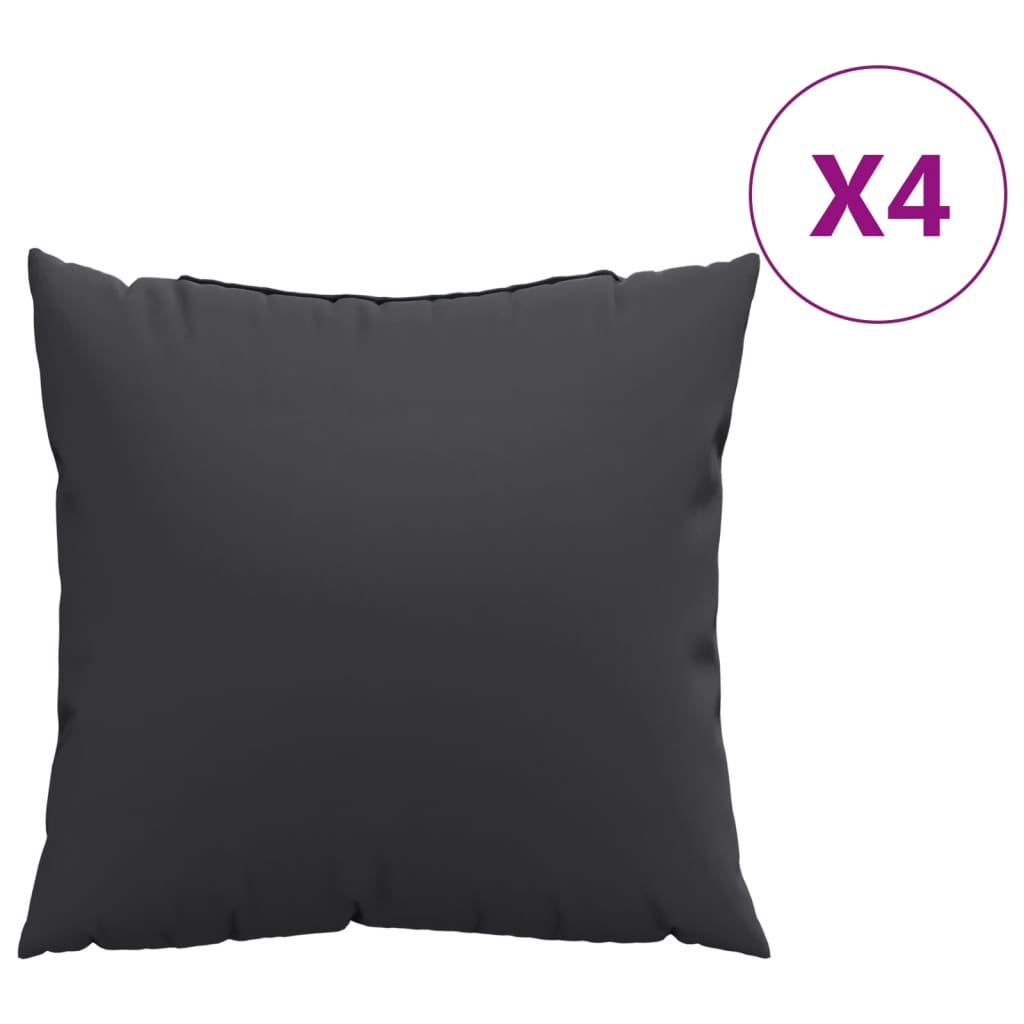 vidaXL Throw Pillows 4 pcs Black 60x60 cm Fabric
