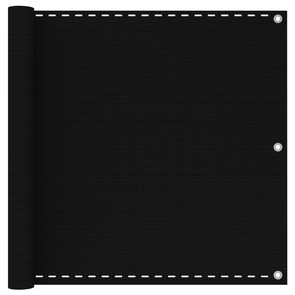 vidaXL Balcony Screen Black 90x500 cm HDPE