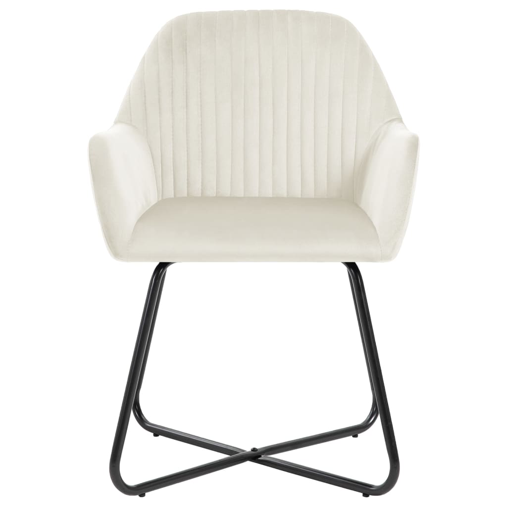 vidaXL Dining Chairs 2 pcs Cream Velvet
