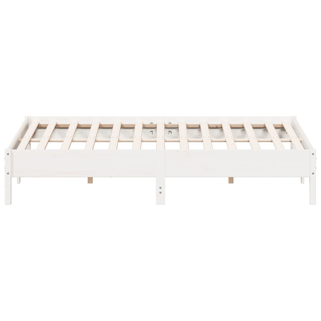 vidaXL Bed Frame without Mattress White 200x200 cm Solid Wood Pine