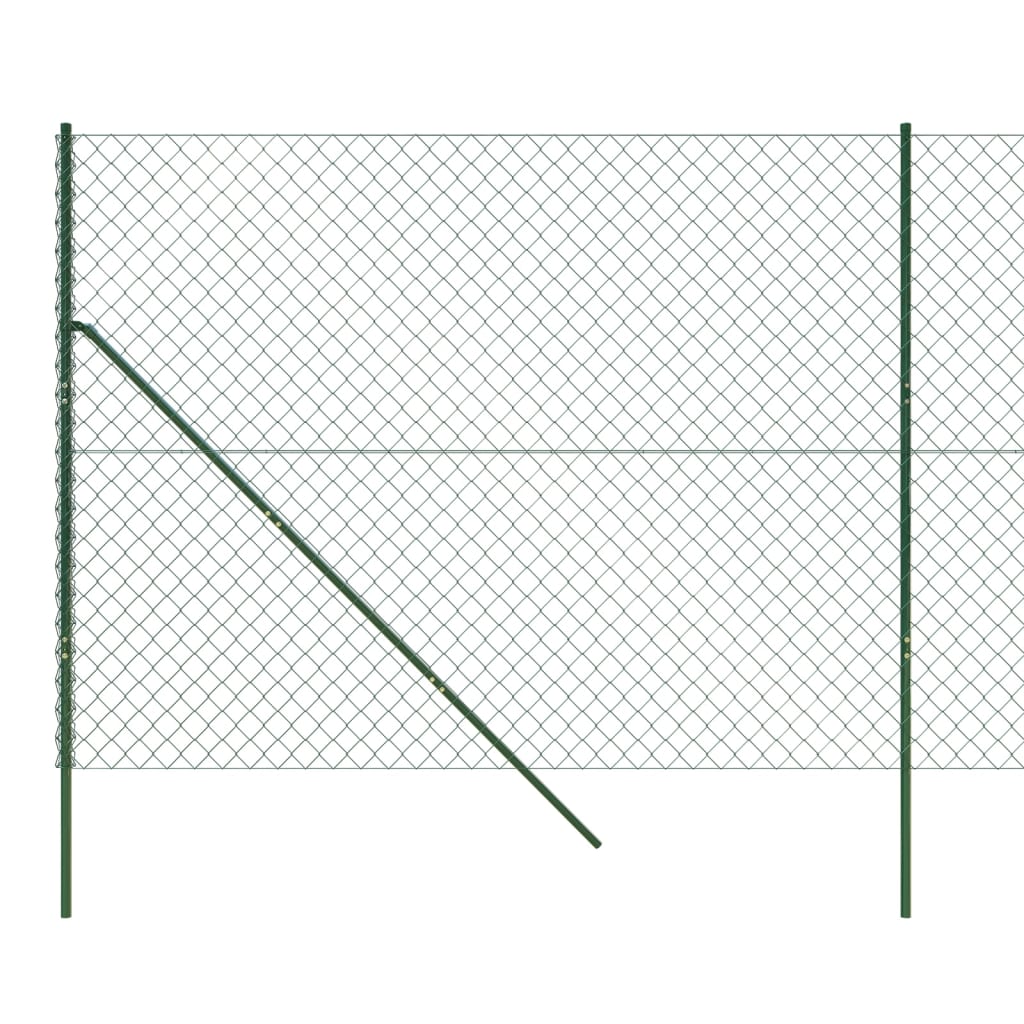 vidaXL Chain Link Fence Green 1.8x25 m