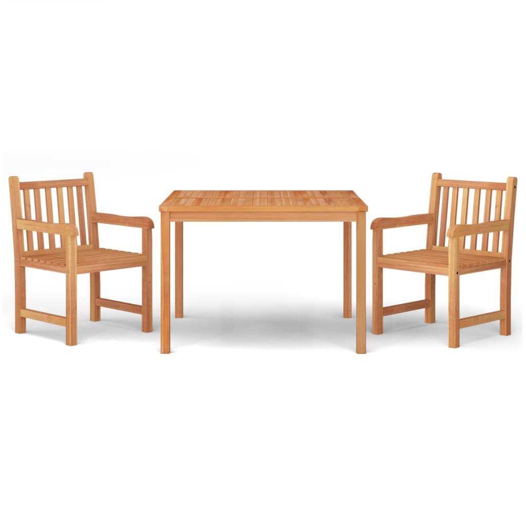 vidaXL 3 Piece Garden Dining Set Solid Wood Teak