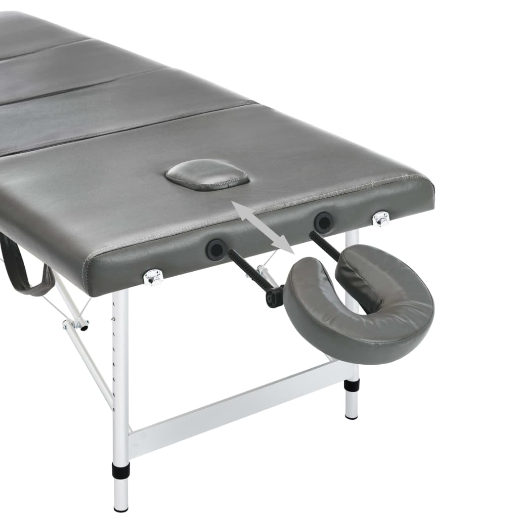 vidaXL Massage Table with 4 Zones Aluminium Frame Anthracite 186x68 cm