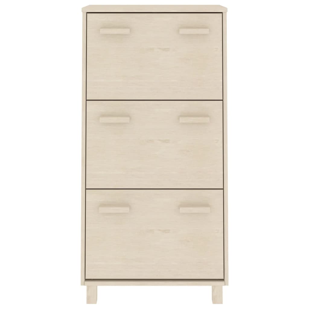 vidaXL Shoe Cabinet HAMAR Honey Brown 59.5x35x117 cm Solid Wood Pine
