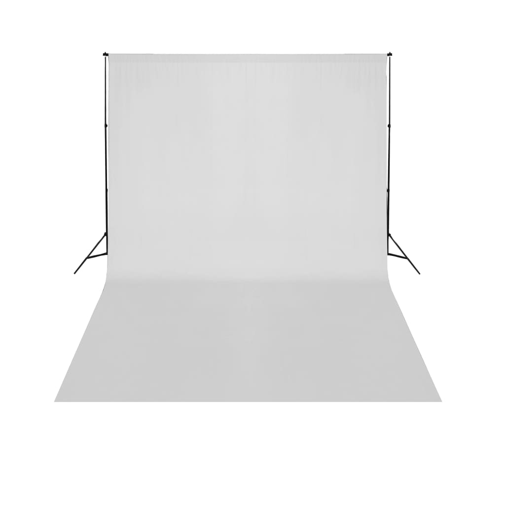 vidaXL Telescopic Background Support System + White Backdrop 3 x 5 m