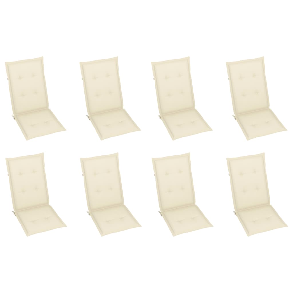 vidaXL Folding Garden Chairs with Cushions 8 pcs Solid Wood Acacia