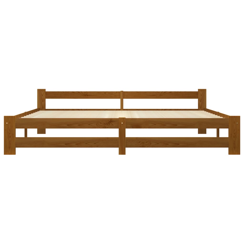 vidaXL Bed Frame without Mattress Honey Brown Solid Pine Wood 200x200 cm