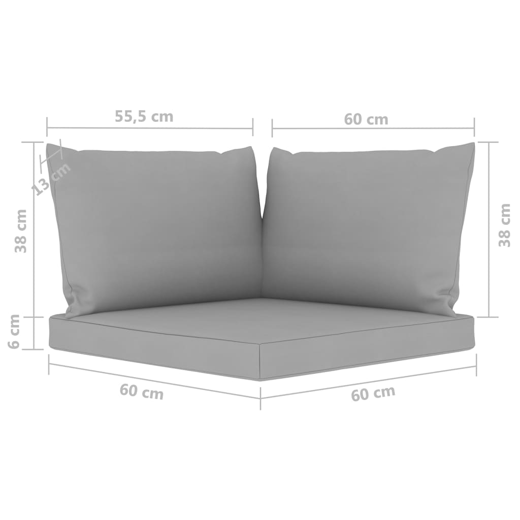 vidaXL 4-Seater Garden Sofa with Grey Cushions