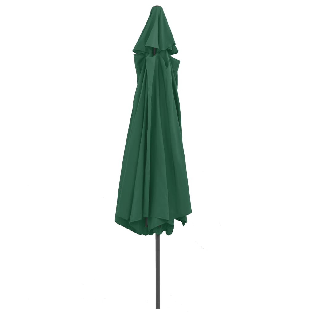 vidaXL Outdoor Parasol with Metal Pole 390 cm Green