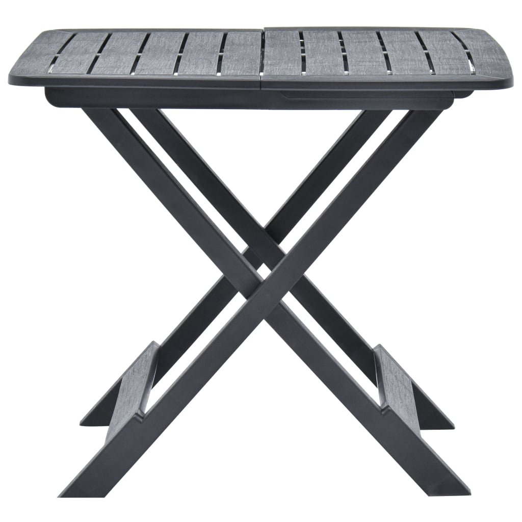 vidaXL Folding Garden Table Anthracite 79x72x70 cm Plastic