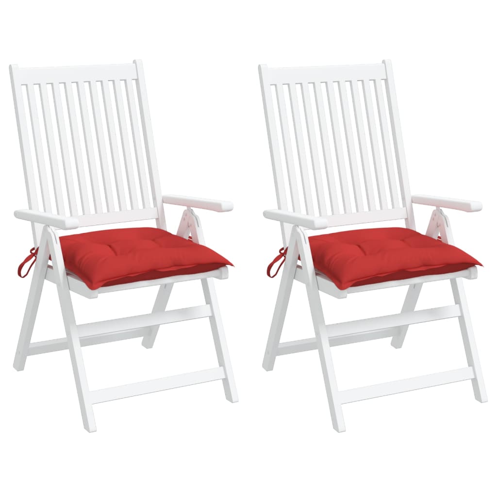 vidaXL Chair Cushions 2 pcs Red 40x40x7 cm Oxford Fabric