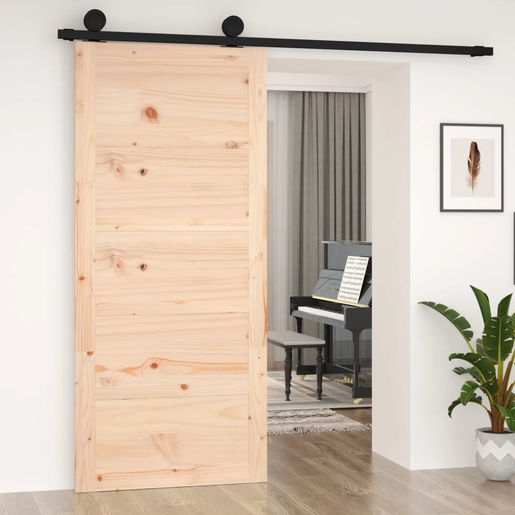 vidaXL Barn Door 90x1.8x204.5 cm Solid Wood Pine