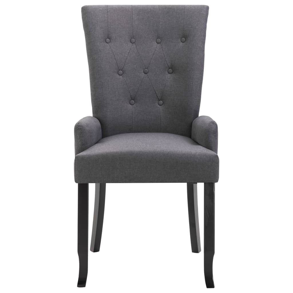 vidaXL Dining Chairs with Armrests 4 pcs Dark Grey Fabric