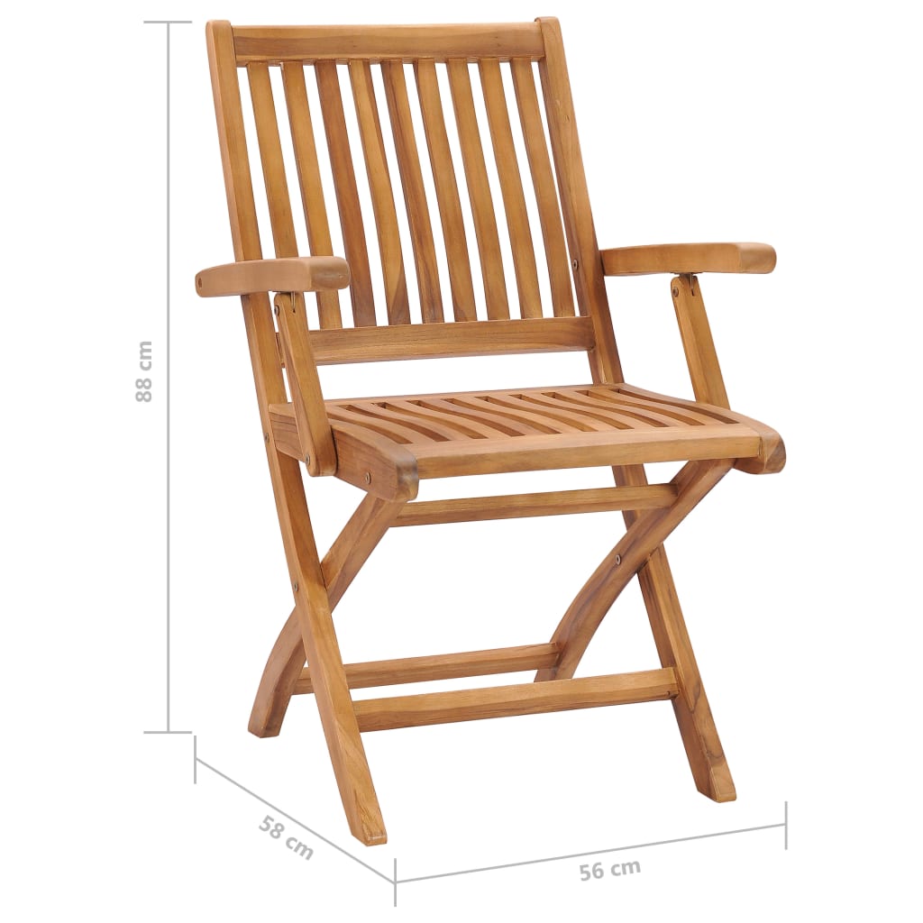 vidaXL Garden Chairs 2 pcs with Black Cushions Solid Teak Wood