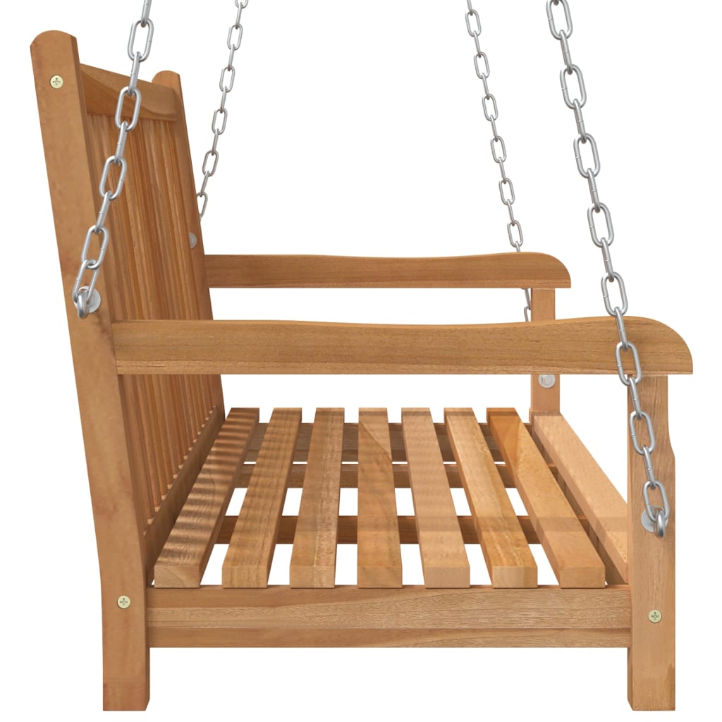 vidaXL Swing Bench Solid Teak Wood 114x60x64 cm