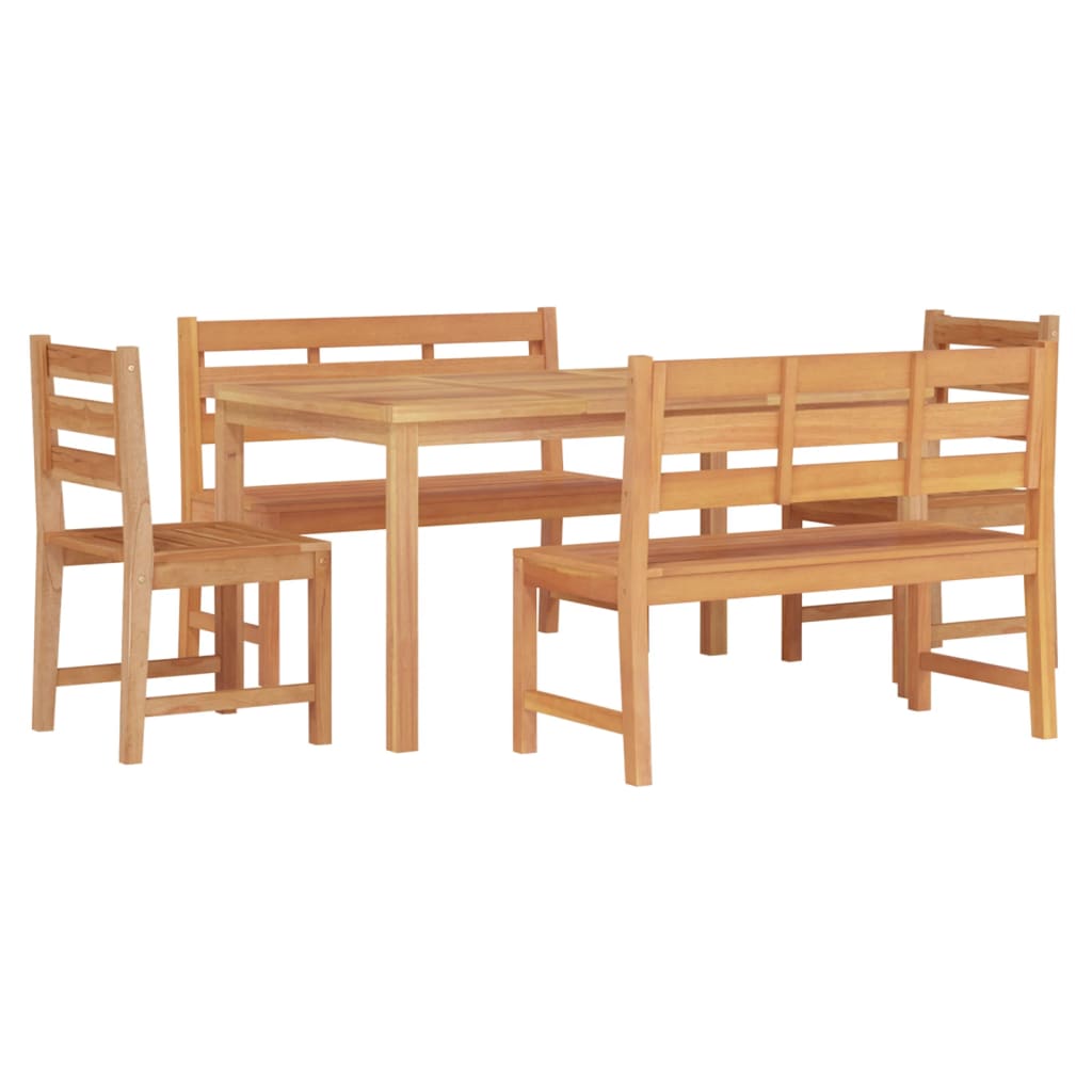 vidaXL 5 Piece Garden Dining Set Solid Wood Teak