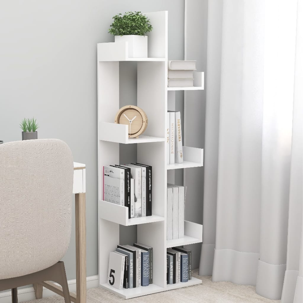 vidaXL Book Cabinet White 48x25.5x140 cm Engineered Wood