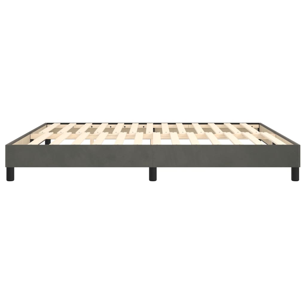 vidaXL Bed Frame without Mattress Dark Grey 180x200 cm Super King Velvet