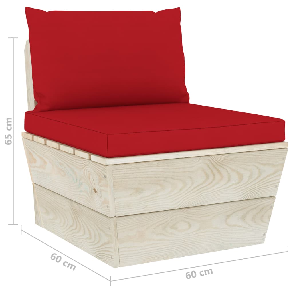 vidaXL 11 Piece Garden Pallet Lounge Set with Cushions Spruce Wood