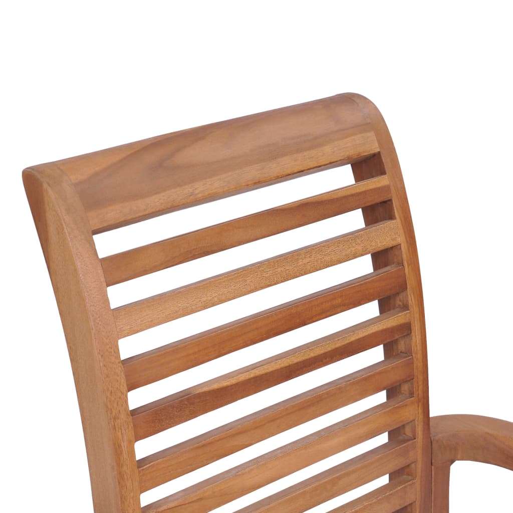 vidaXL Dining Chairs 8 pcs with Grey Cushions Solid Teak Wood