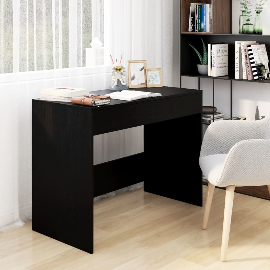vidaXL Desk Black 101x50x76.5 cm Engineered Wood