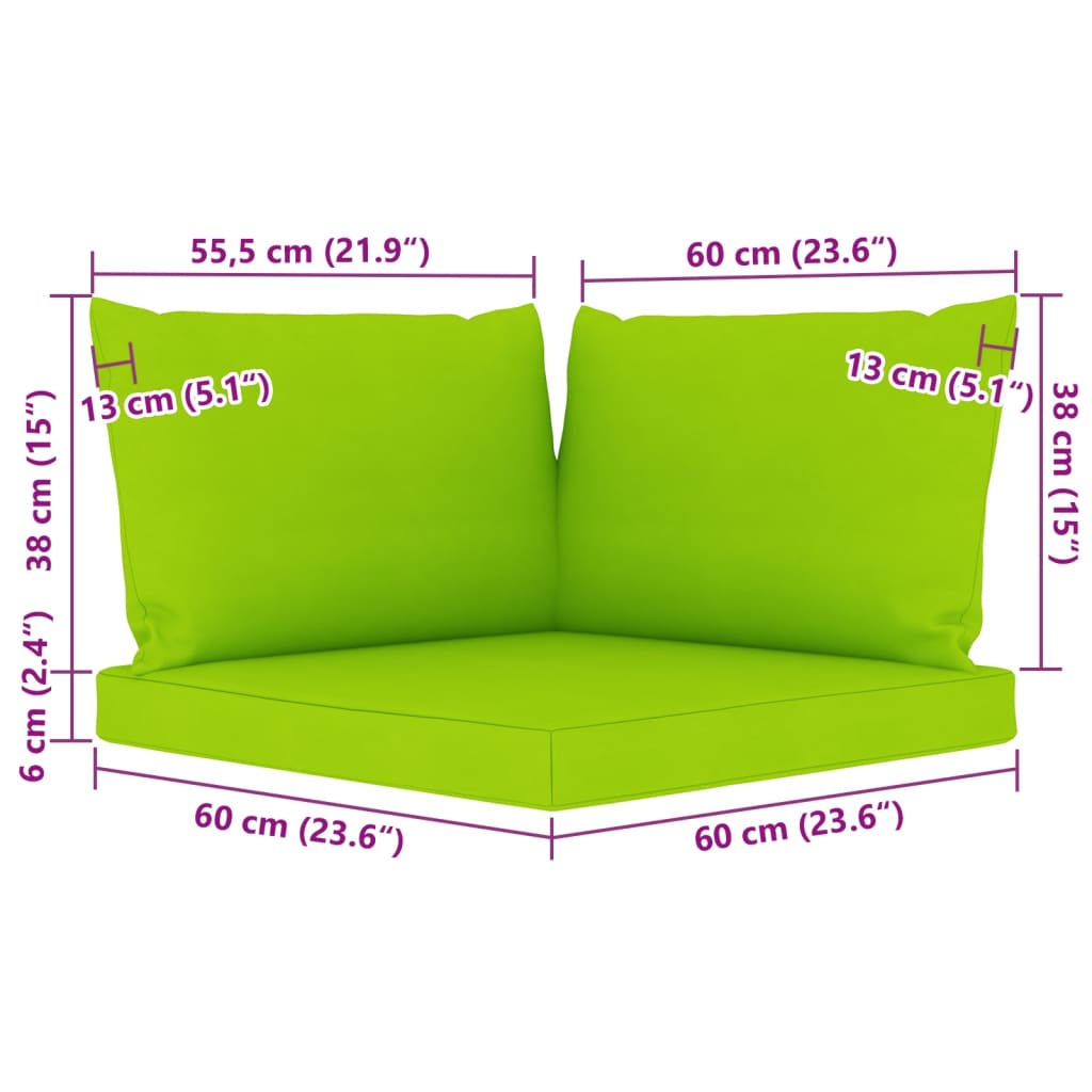 vidaXL 5 Piece Garden Lounge Set with Bright Green Cushions