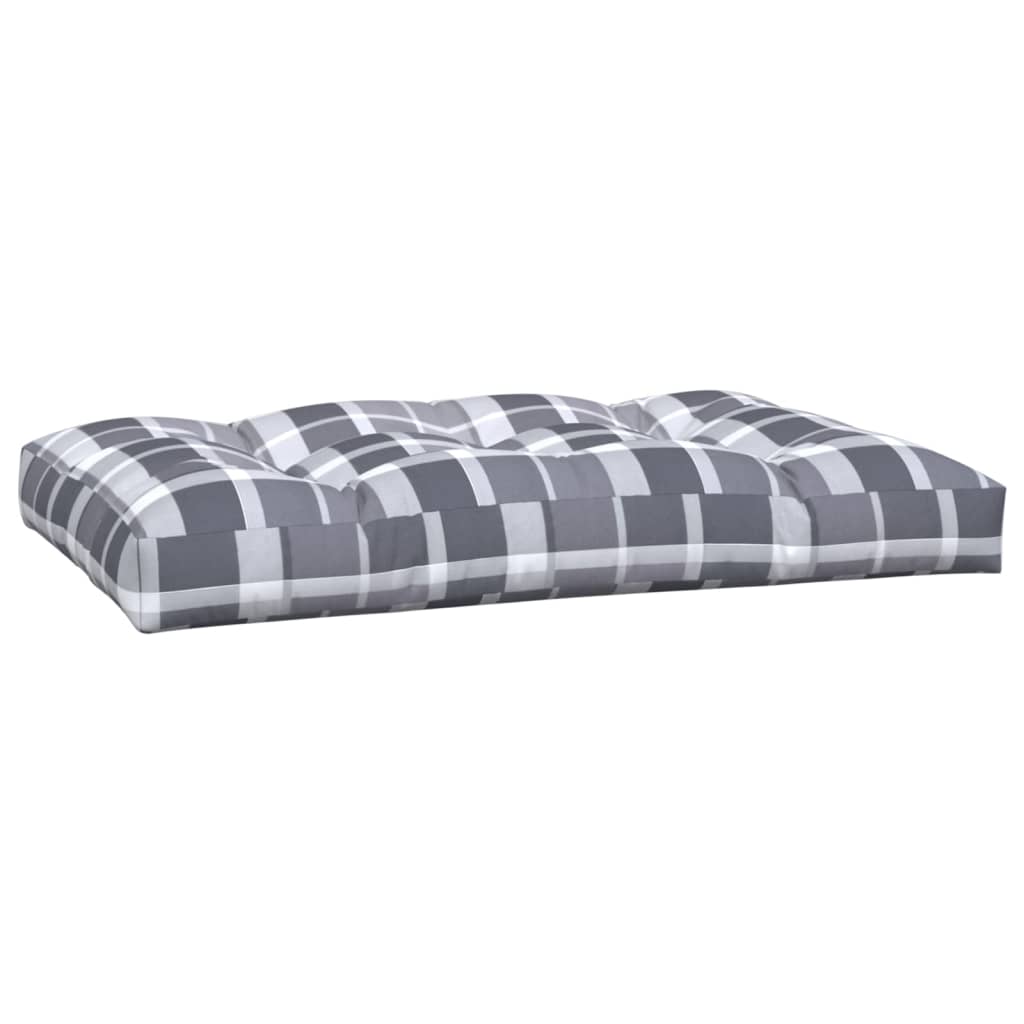 vidaXL Pallet Cushions 5 pcs Grey Check Pattern Fabric
