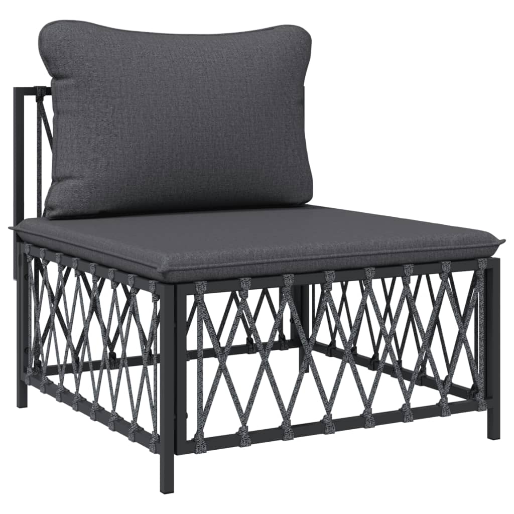 vidaXL 5 Piece Garden Lounge Set with Cushions Anthracite Steel