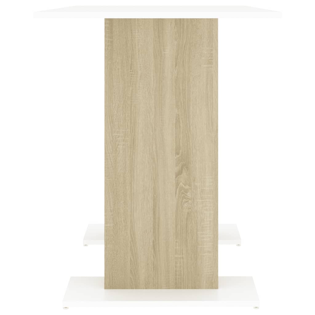 vidaXL Dining Table White and Sonoma Oak 110x60x75 cm Engineered Wood