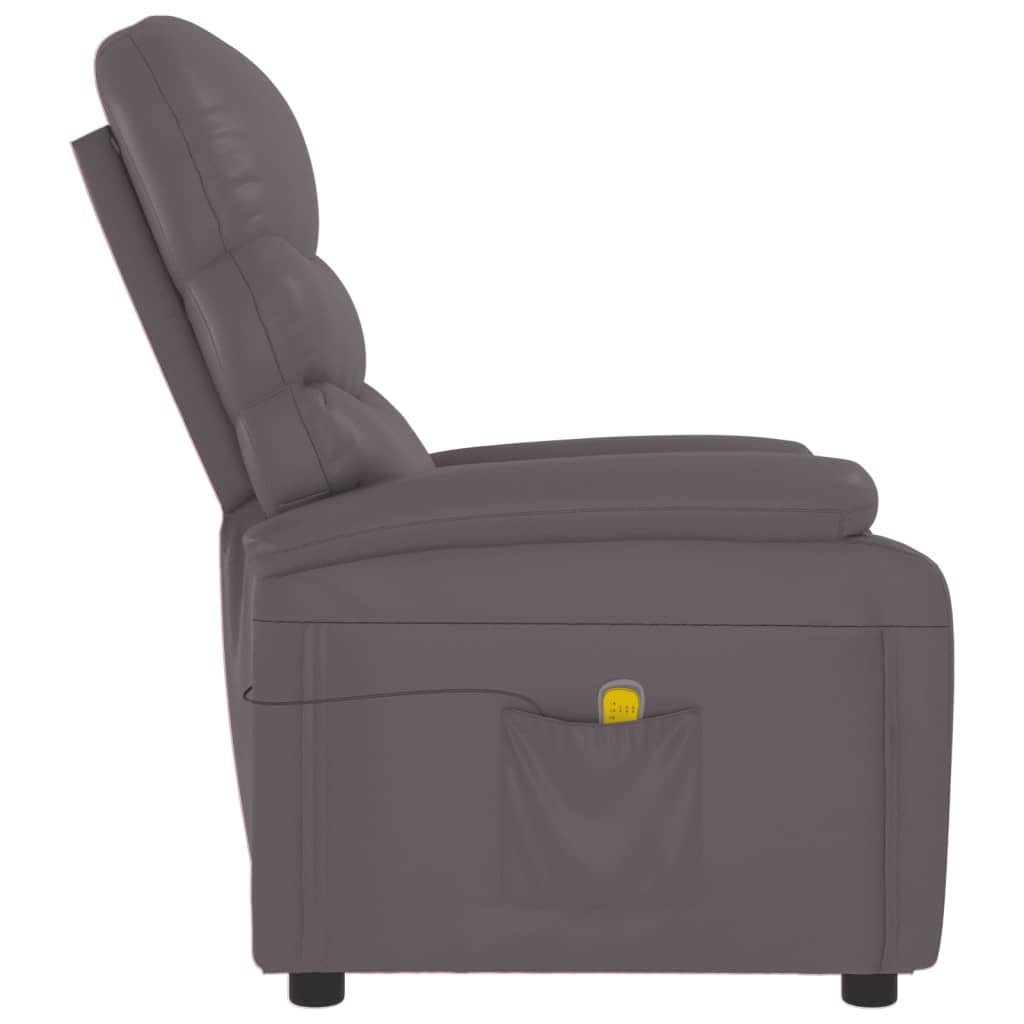 vidaXL Massage Chair Grey Faux Leather