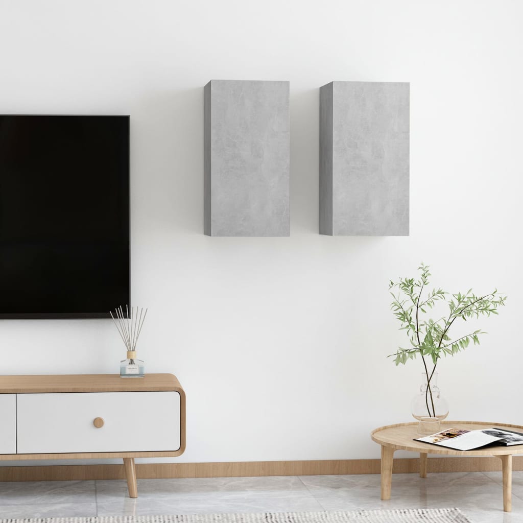 vidaXL TV Cabinets 2 pcs Concrete Grey 30.5x30x60 cm Engineered Wood