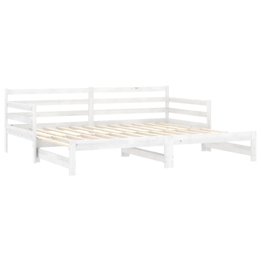 vidaXL Pull-out Day Bed without Mattress White 2x(90x200) cm