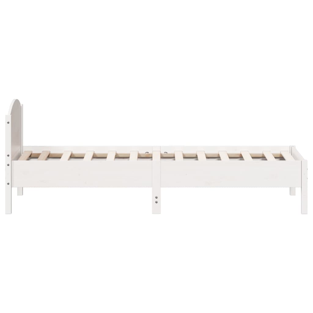 vidaXL Bed Frame without Mattress White 90x200 cm Solid Wood Pine