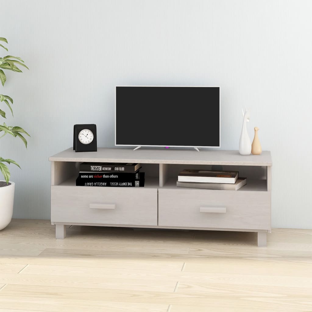vidaXL TV Cabinet HAMAR White 106x40x40 cm Solid Wood Pine