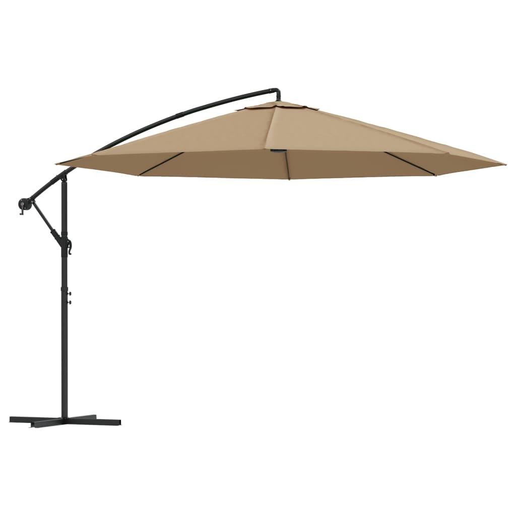 vidaXL Cantilever Umbrella with Aluminium Pole 350 cm Taupe