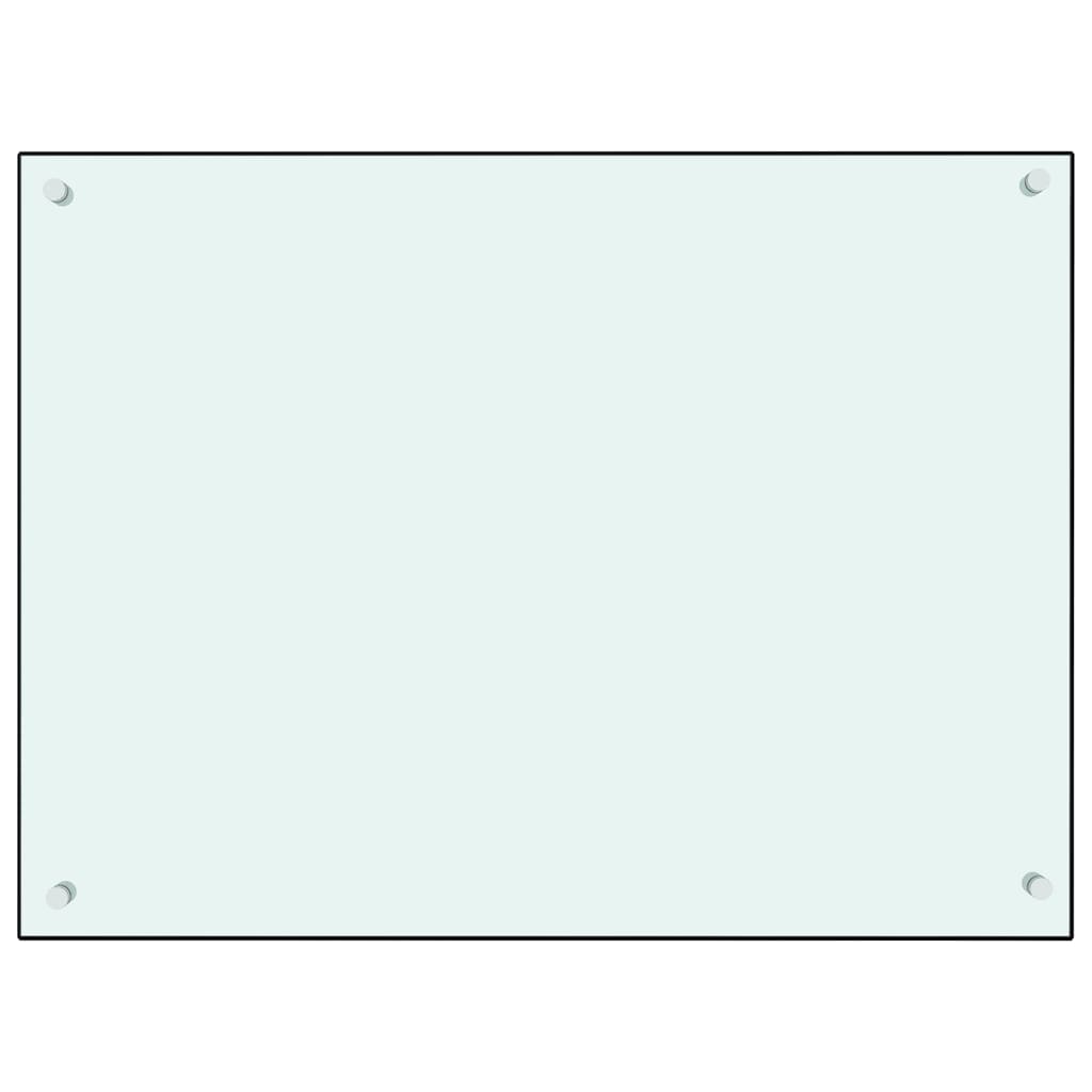 vidaXL Kitchen Backsplash White 80x60 cm Tempered Glass
