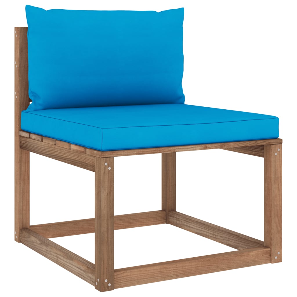 vidaXL 4 Piece Garden Pallet Lounge Set with Cushions Impregnated Pinewood
