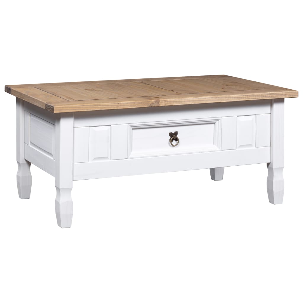 vidaXL Coffee Table Mexican Pine Corona Range White 100x55x44 cm