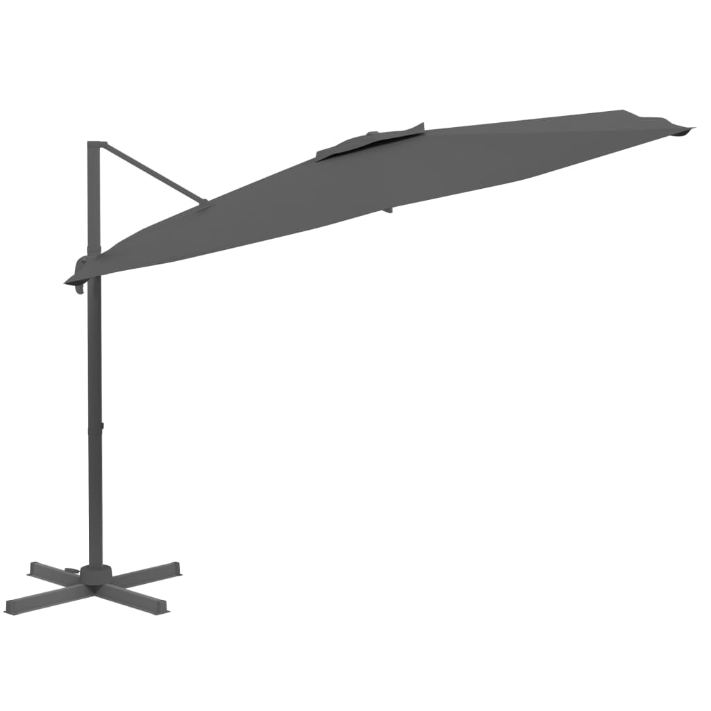 vidaXL Cantilever Umbrella with Aluminium Pole Anthracite 300x300 cm